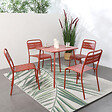 CONCEPT USINE - Table carrée 4 places 70x70cm terracotta BERGAME - vignette