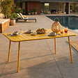 CONCEPT USINE - Table de jardin 6 places 160cm jaune BERGAME - vignette