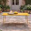 CONCEPT USINE - Table de jardin 6 places 160cm jaune BERGAME - vignette