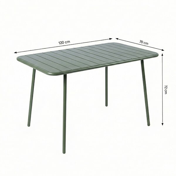 CONCEPT USINE - Table de jardin 4 à 6 places 120cm vert BERGAME - large