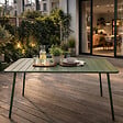 CONCEPT USINE - Table de jardin 4 à 6 places 120cm vert BERGAME - vignette