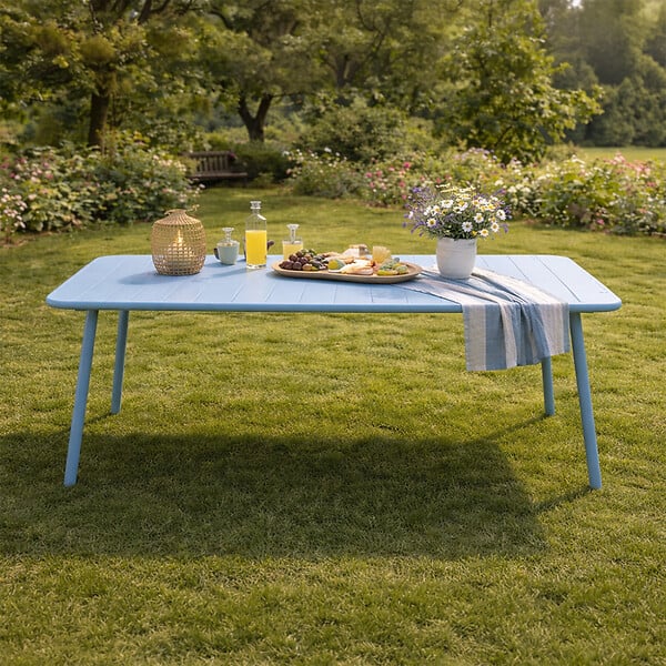 CONCEPT USINE - Table de jardin 8-10 places 200cm bleu BERGAME - large