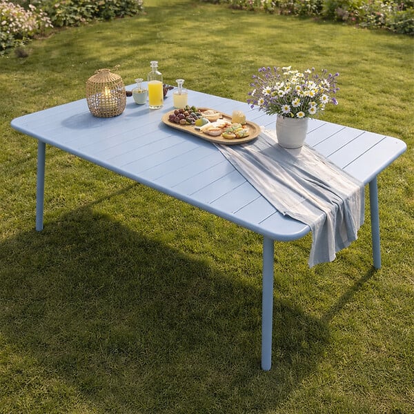 CONCEPT USINE - Table de jardin 8-10 places 200cm bleu BERGAME - large