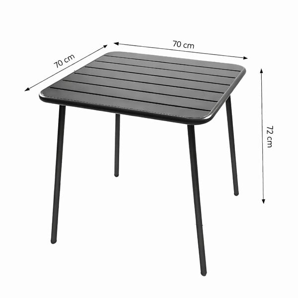 CONCEPT USINE - Table carrée 4 places 70x70cm vert BERGAME - large
