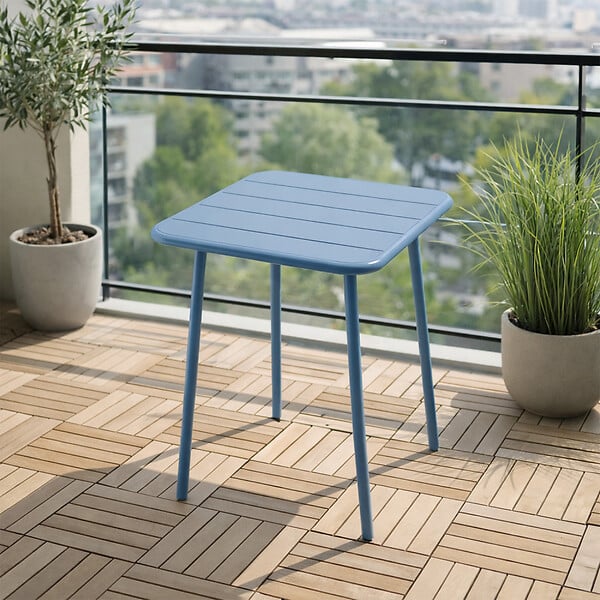 CONCEPT USINE - Table carrée 2 places 50x50cm bleu BERGAME - large