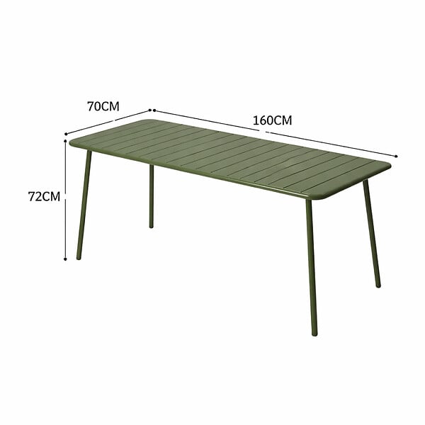 CONCEPT USINE - Table de jardin 6 places 160cm vert BERGAME - large