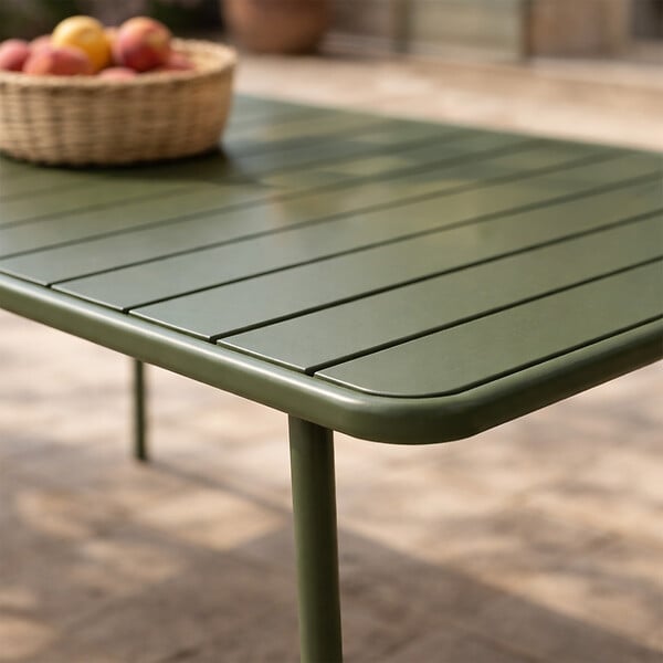 CONCEPT USINE - Table de jardin 6 places 160cm vert BERGAME - large