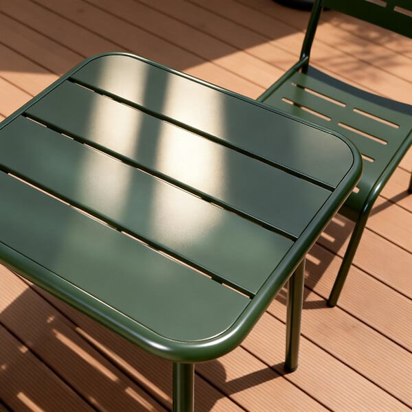 CONCEPT USINE - Table carrée 2 places 50x50cm vert BERGAME - large