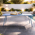 CONCEPT USINE - Table de jardin 6 places 160cm bleu BERGAME - vignette
