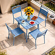 CONCEPT USINE - Table carrée 4 places 70x70cm bleu BERGAME - vignette
