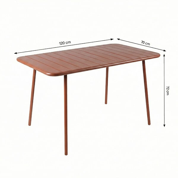 CONCEPT USINE - Table de jardin 4 à 6 places 120cm terracotta BERGAME - large