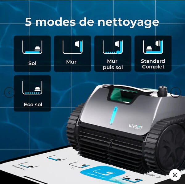 WYBOT - Robot Piscine électrique Sans Fil 2h50 Max D'autonomie - WYBOT C1 PRO - large