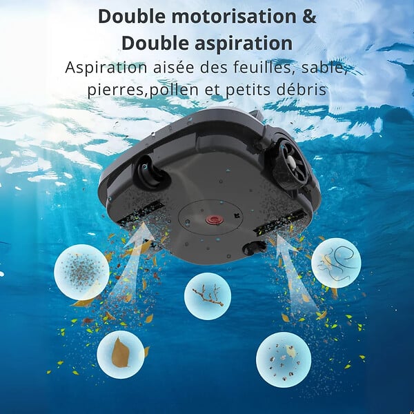 WYBOT - robot électrique de piscine sans fil nettoyage des fonds - osprey 200 max - large