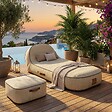 COCO LOUNGE - Pouf de jardin gonflable NUMA Collection Aloha - blanc cassé - vignette