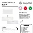 BURGBAD - Meuble salle de bain vasque BURGBAD Olena en décalé blanc brillant 120 cm + miroir - vignette