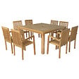 HAPPY GARDEN - Salon de jardin en teck JAVA - table carrée - 8 places - vignette