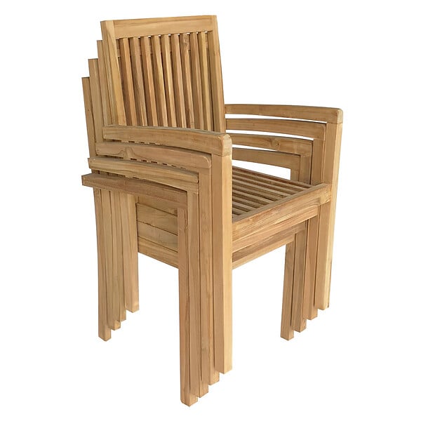 HAPPY GARDEN - Salon de jardin en teck JAVA - table carrée - 8 places - large