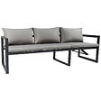 HAPPY GARDEN - Salon de jardin modulable IBIZA en tissu gris 4 places - aluminium anthracite - vignette