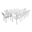 HAPPY GARDEN - Salon de jardin VENEZIA extensible 180/300 en aluminium 10 places - blanc - vignette