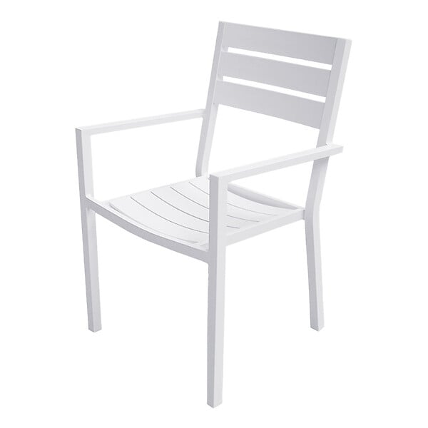 HAPPY GARDEN - Salon de jardin VENEZIA extensible 132/264 en aluminium blanc - 10 places - large