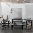 HAPPY GARDEN - Salon de jardin IBIZA en tissu gris 4 places - aluminium anthracite - vignette