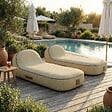 COCO LOUNGE - Transat gonflable PALMA Collection Boho - couleur toile de jute - vignette