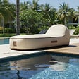 COCO LOUNGE - Transat gonflable PALMA Collection Aloha - blanc cassé - vignette
