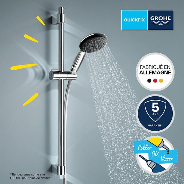 GROHE - Mitigeur douche Bauloop monocommande et douchette Grohe Vitalio Start - large