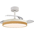 VOLTMAN - Ventilateur de plafond + éclairage + pâles rétractables Ø91 cm - blanc - Voltman - vignette