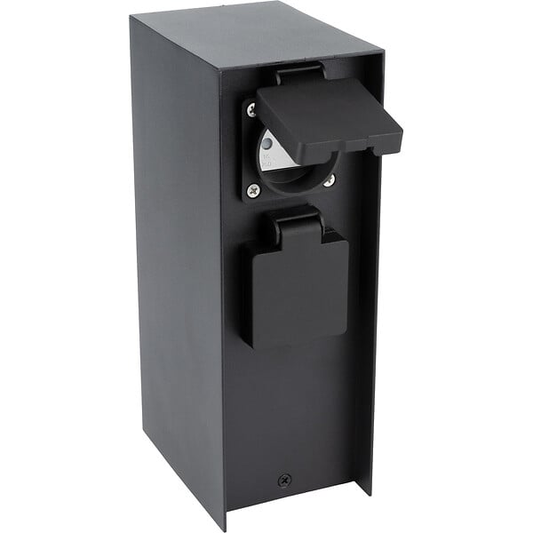 ZENITECH - Borne de jardin à fixer 4x16A IP44 - Aluminium Noir - Zenitech - large
