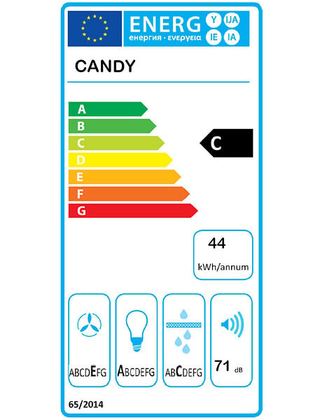 CANDY - Hotte Visière 60cm 209.7m3/h Silver - CFT610/5S - large