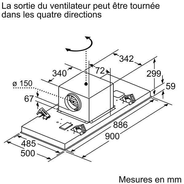 NEFF - hotte plafond 90cm 798m3/h inox - i95caq6n0 - large
