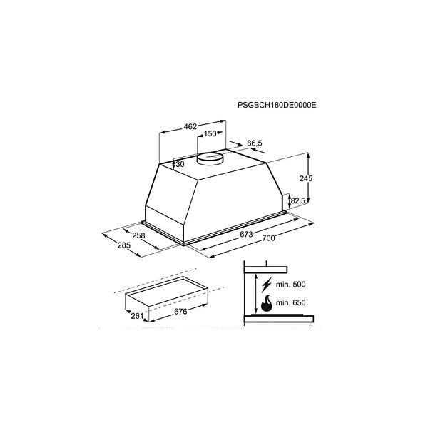 ELECTROLUX - Hotte Décorative Murale 70cm 600m3/h Inox - LFG517X1 - large