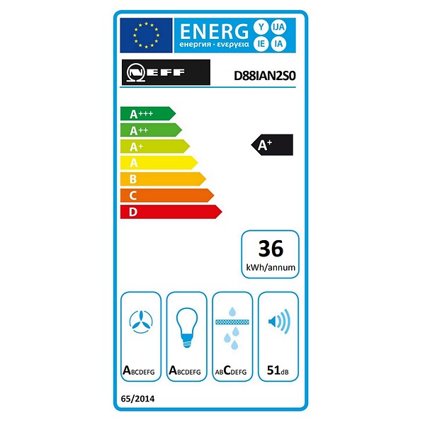 NEFF - Hotte Décorative Inclinée 80cm 432m3/h Noir - D88IAN2S0 - large