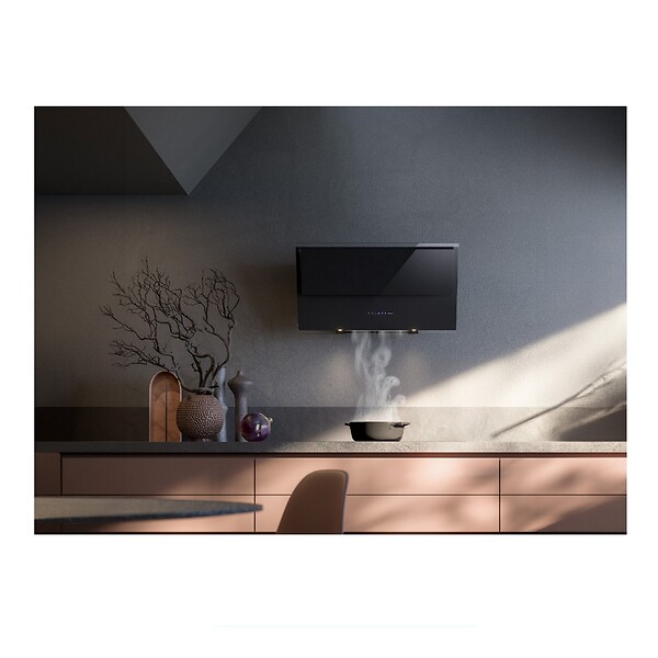 FALMEC - hotte décorative inclinée 85cm 800m3/h noir - VERSO1421 - large