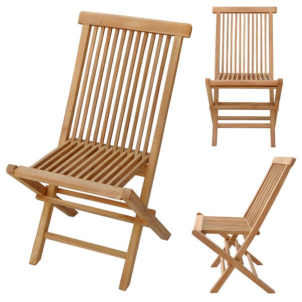HAPPY GARDEN - Salon de jardin en teck massif LOMBOK - table ronde extensible - 6 places - large
