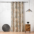 LINDER - Rideau jacquard TIGRE - Jaune doré et vert sauge - 140x240cm - vignette