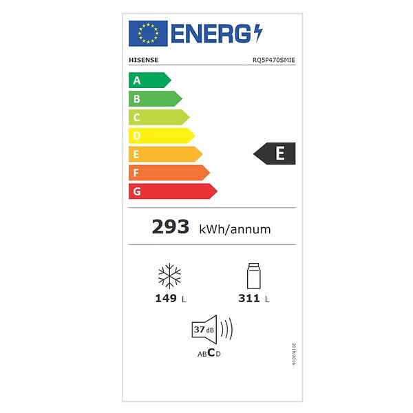 HISENSE - Réfrigérateur Américain 79.4cm 482l Nofrost Métal Brillant - RQ5P470SMIE - large
