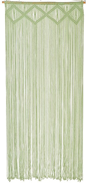 MOREL - Rideau de porte macramé RDP GYPSI VR - Vert sauge - 90x200cm - large