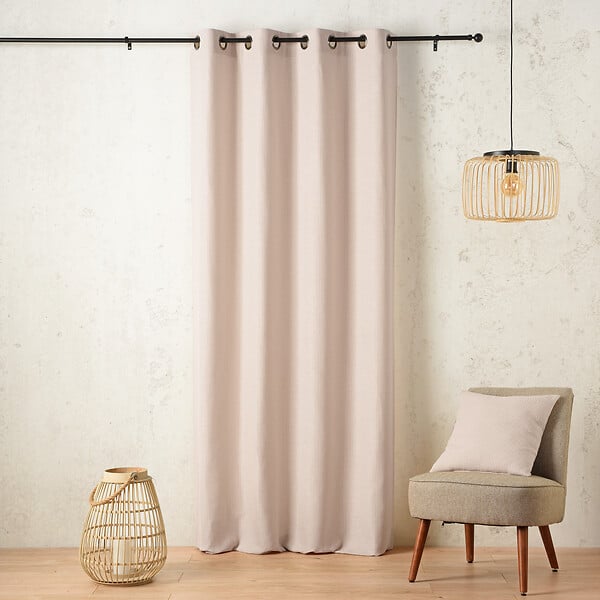 LINDER - Rideau voilage Palermo beige et blanc L.140xH.260cm - large