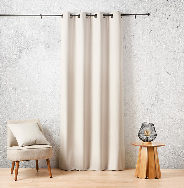 LINDER - Rideau isolant Baltic en velours - Beige craie - 135x260cm - large