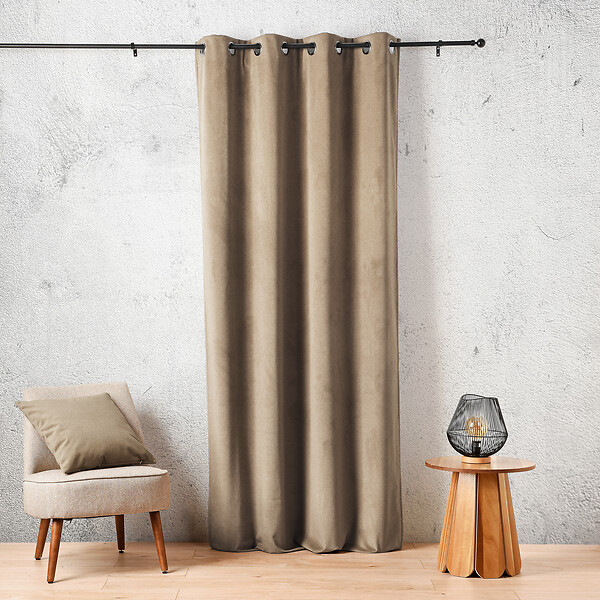 LINDER - Rideau velours BALTIC - Taupe camel - large