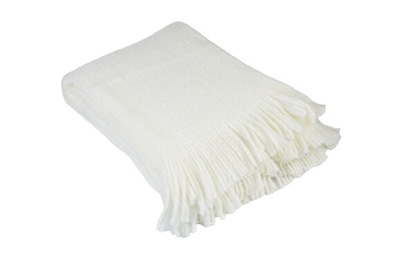 LINDER - Plaid Camille en polaire - Blanc Polaire - 150x200cm - large