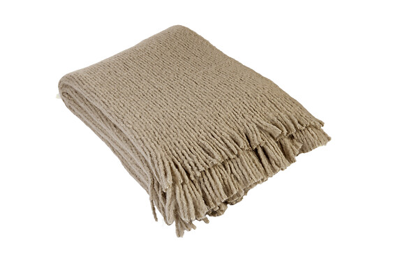 LINDER - Plaid Camille en maille douce - Taupe Grès - 130x160cm - large