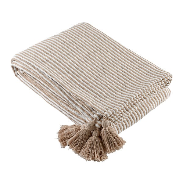 LINDER - Jeté de lit en coton Faros - Beige ficelle - large