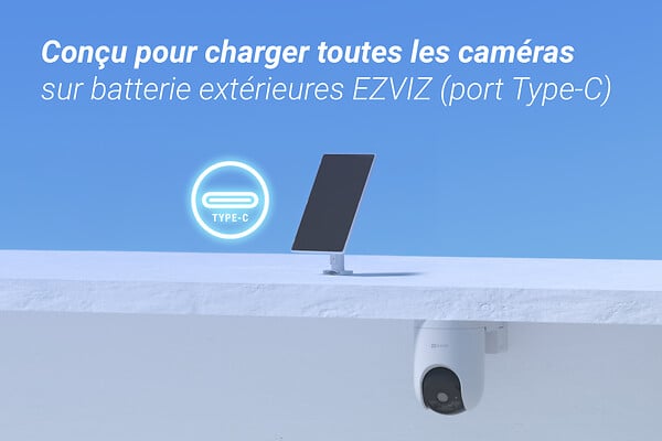 EZVIZ - Panneau solaire 5W recharge USB-C - EZVIZ - 3 mètres - large