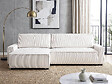HABITAT ET JARDIN - Canapé d'angle convertible et reversible en velours côtelé "Montaigne" - 3 places  - Beige - vignette
