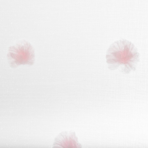 ATMOSPHERA - Rideau Voilage multi Pompons Rose 140 x 240 cm - large