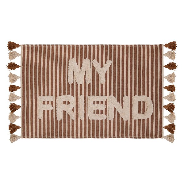 ATMOSPHERA - Tapis effet laine Scott marron 90x2cm - large