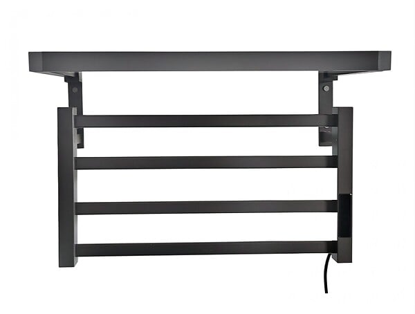 PURLINE - Sèche-serviettes électrique avec étagère gris anthracite 55W - large